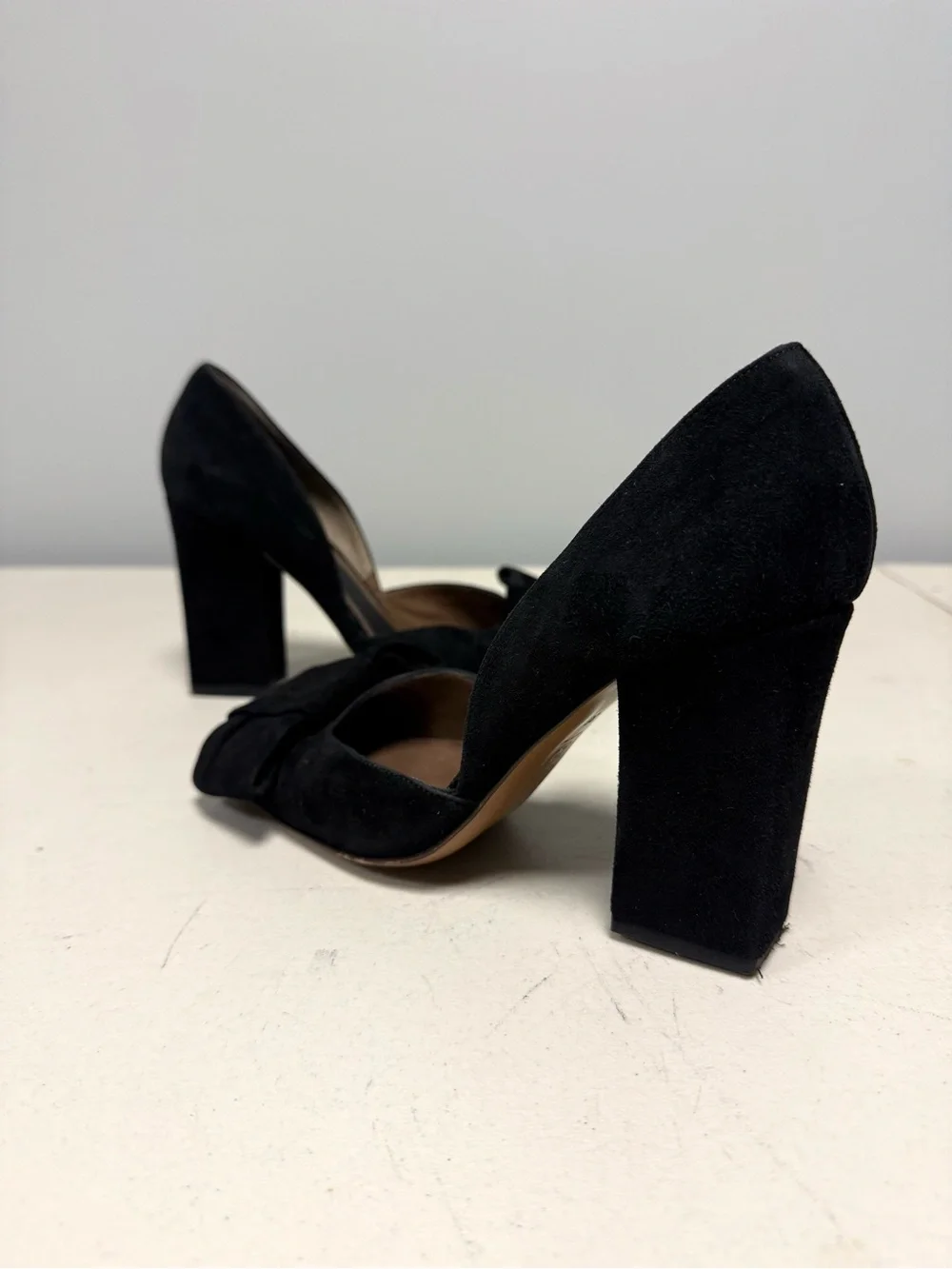 Marni Black Suede Bow heels